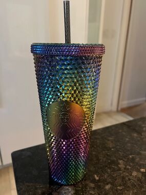 NWOT Starbucks Oilslick Tumbler 24oz Multi color Studded Iridescent Fall 2023